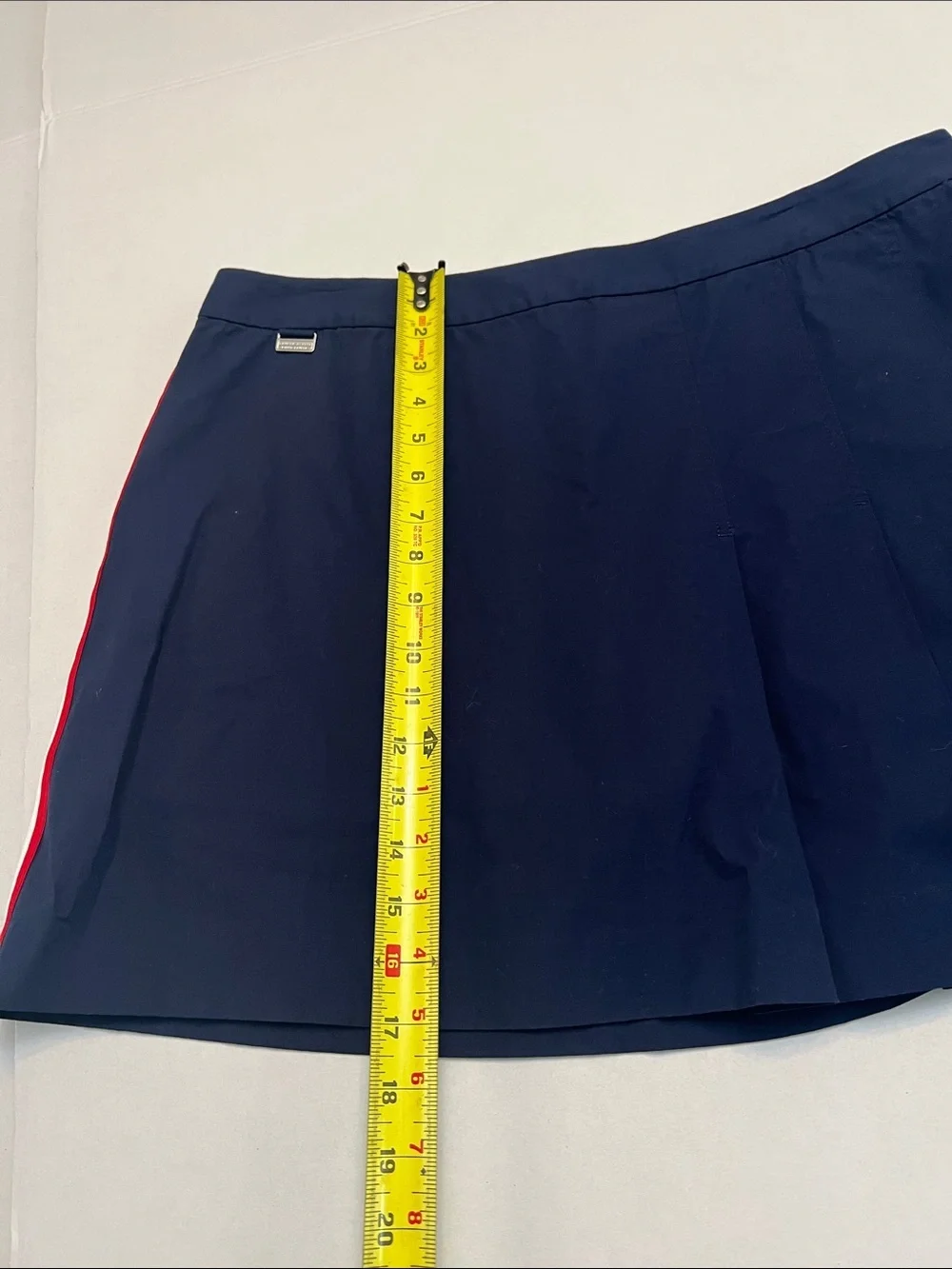 RALPH LAUREN ACTIVE ATHLETIC TENNIS SKIRT SKORT BLUE PLEATED STRIPES 14 NEW